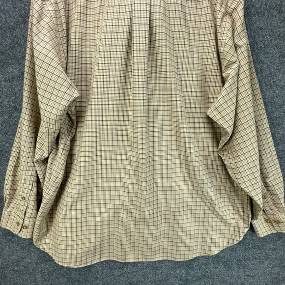 **SOLD**Brooks Brothers Shirt Mens Extra Large Tan Button Down Plaid Cashmere - Picture 6 of 14